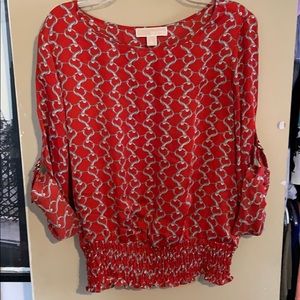 Michael Kors silky red shirt Large